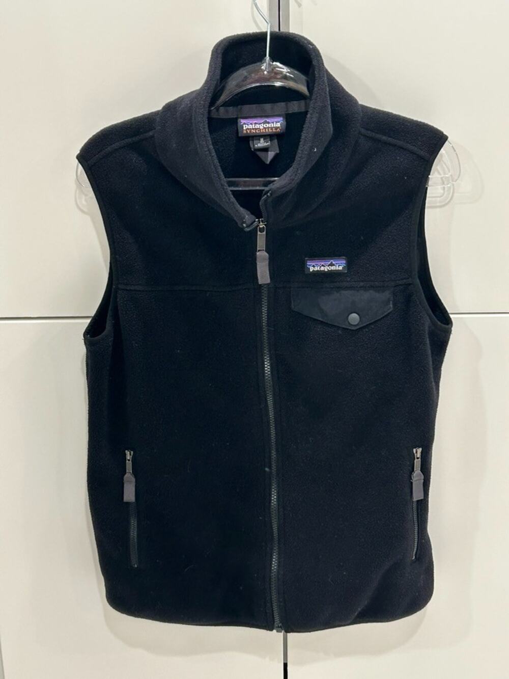 Patagonia Synchilla Snap-T Fleece Vest Womens Medium Black Full Zip STY 25495 M